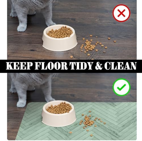 Dog Food Mats for Floors Absorbent, Pet Cat Food Mat - Quick Dry Dog Bowl Mats for Food and Water, Eco-Friendly Boho Pet Supplies