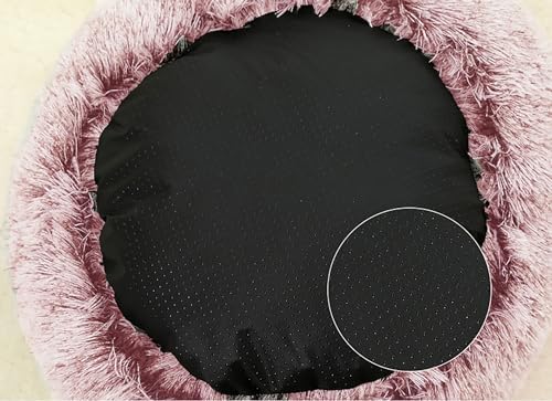 Dog Cave Bed for Small Dogs Cats Pets, Anti Anxiety Calming Plush Dog Beds, Fluffy Covered Hooded Cozy Burrow Puppy Beds, Anti-Slip Bottom Washable Pet Sleeping Bag (20" D, Pink)
