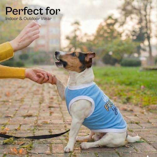 Parisian Pet Dog Shirt – 100% Cotton Shirts for Small Dogs – Sleeveless Puppy Vest – Lightweight and Breathable Pet Apparel – Pullover Summer Dog Clothes - Stretchy Funny T Shirts for Dogs