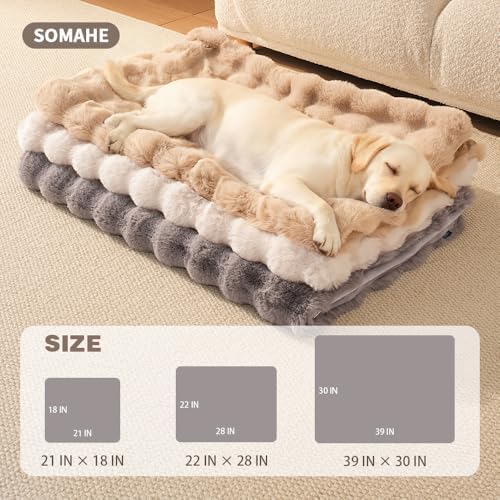 SOMAHE Dog Blanket for Couch Bed, Soft Faux Fur, Large 39x31 Dark Grey