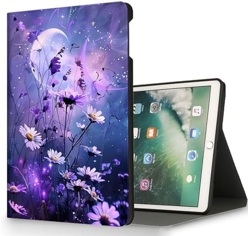 for Microsoft Surface Go 4/3/2/1-10.5" 2021 Tablet Case,Auto Wake/Sleep,Adjustable Stand Protective Cover - Purple Dreamy Flower