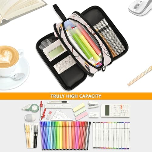 Custom Large Capacity Pencil Pen Case Kids Pencil Box Case Preppy School with Handle Sweet Goldfinch Birds Blush