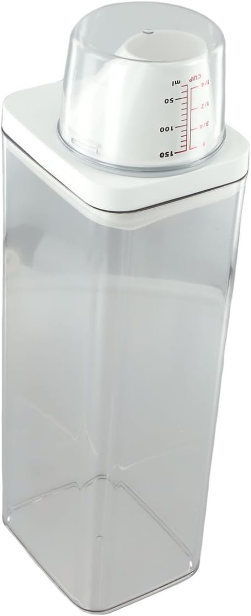 Laundry Detergent Container 1900ml Airtight Powder Storage Box with Measuring Cup Leak for proof Dispenser for Liquid Soap Cleaning Supplies Large Capacity Kitchen Organizer(1500ml)