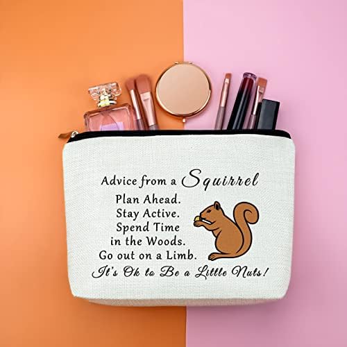 Squirrel Lover Gift for Women Squirrel Gifts for Squirrels Lovers Makeup Bag Nature Lovers for Woman Squirrels Themed Gifts Mom Gift Nature Animal Gift Travel Pouch Birthday Christmas Gift