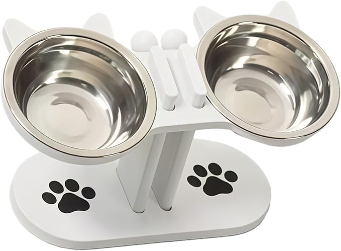Pet Food Bowl Water Dispenser Adjustable Stand Elevated Feeder Bowl for Dry Food Treats Watering Feeding Device Dog Water