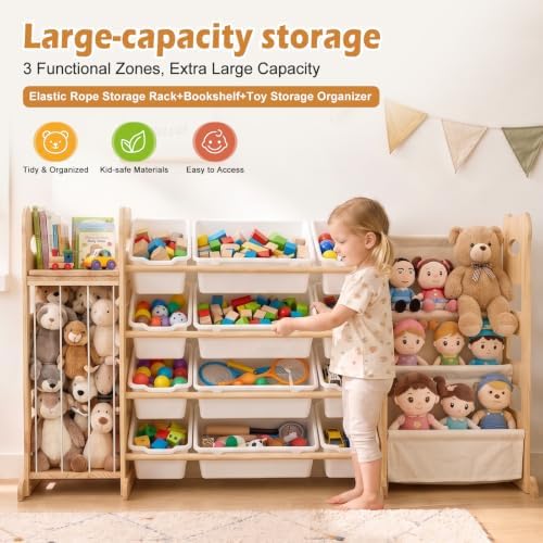 Toy Storage Organizer 60.7'' L | Bookshelf, Stuffed Animal Storage