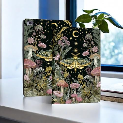 for Microsoft Surface Pro 11/10/9-13" 2024/2022 Tablet Case,Auto Wake/Sleep,Adjustable Stand Protective Cover - Moth Mushroom Starry Night