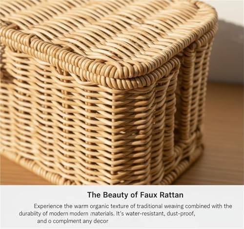 Hand-woven rattan cable organizer, decorative cable organizer for power outlets and chargers, pet-protected(#C,L)