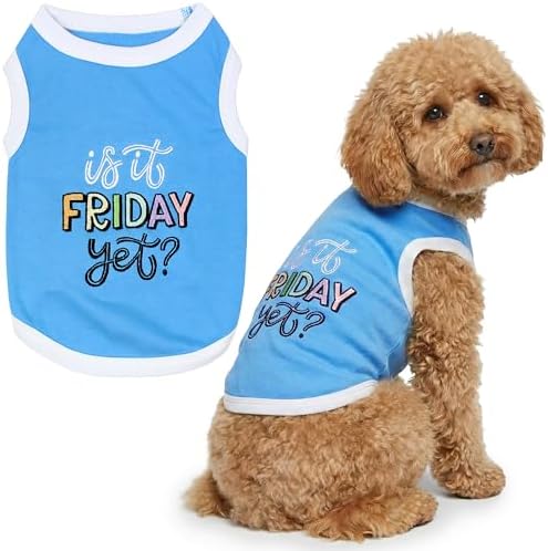 Parisian Pet Dog Shirt – 100% Cotton Shirts for Large Dogs – Sleeveless Puppy Vest – Lightweight and Breathable Pet Apparel – Pullover Summer Dog Clothes - Stretchy Funny T Shirts for Dogs