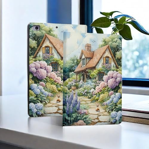 for Microsoft Surface Go 4/3/2/1-10.5" 2021 Tablet Case,Auto Wake/Sleep,Adjustable Stand Protective Cover - Pastoral Hand-Painted Flower