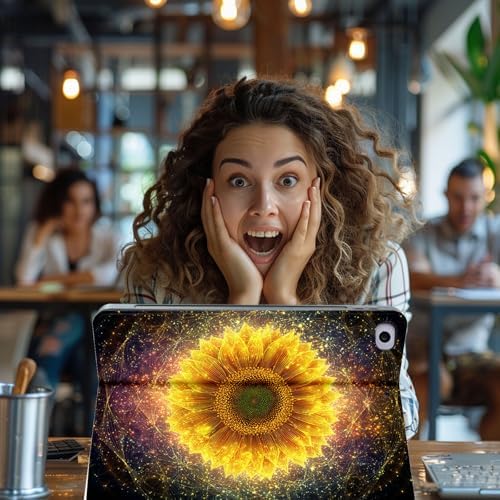 for Microsoft Surface Go 4/3/2/1-10.5" 2021 Tablet Case,Auto Wake/Sleep,Adjustable Stand Protective Cover - Sunflower Starry Sky