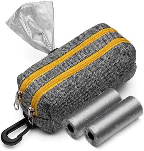 Premium Dog Poop Bag Holder for Leash - Convenient Dog Poop Bag Dispenser with Durable Design - Stylish Accessory for Easy Cleanup - Ideal for Dogs, Puppies, and Outdoor Walks - Grey