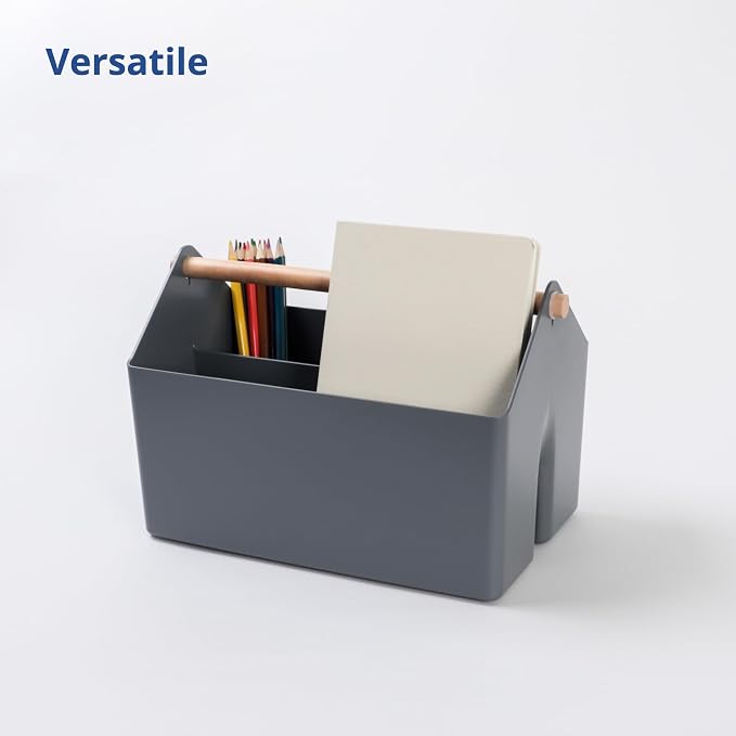BLUE GINKGO Storage Basket, Medium 4.5L, Grey, Made in Korea | Portable. Divided Storage Bin. Everyday Organization.
