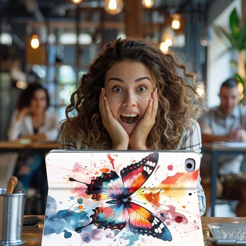 for Microsoft Surface Pro 7 Plus,Surface Pro 7/6/5/4 12.3" Tablet Case,Auto Wake/Sleep,Adjustable Stand Protective Cover - Butterfly