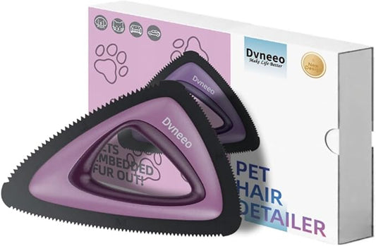 Pet Hair Removal Tool, Carpet Dog Hair Remover for Car Interior- Rapid Removal, Durable & Ergonomic, for Car Mats, Couch, Furniture, Carpets (Purple)