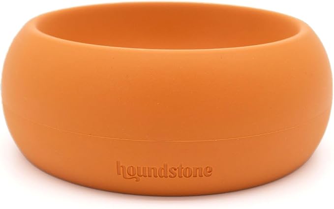 Houndstone Silicone Dog Bowl, BPA Free, 1 Cup Capacity, Non-Slip Base, Dishwasher Safe (Marigold)