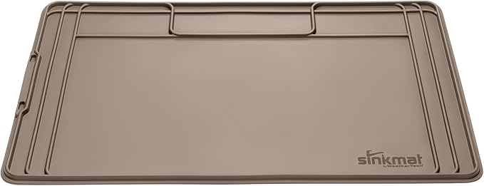 WeatherTech Sink Mat - Waterproof Under Sink Liner Mat for Kitchen Bathroom – 46” x 22” Inches - Durable, Flexible Tray – Home Undersink Organizer Must Haves, Tan, Made from Plastic