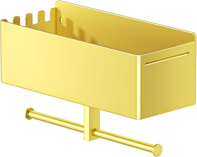 Dog Leash Holder for Wall, Dog Leash Hooks, Pet Stuff Organizer with Shelf Storage, Metal Key Holder, Leash Hangers Organizer Rack for Pet Collar, Toys, Treats, Poop Bag (Gold)