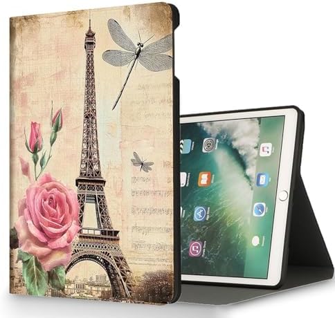 for Microsoft Surface Pro 8-13" 2021 Tablet Case,Auto Wake/Sleep,Adjustable Stand Protective Cover - French Vintage Tower Rose