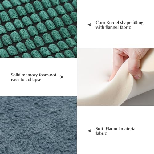 BVAGSS Reversible Dog Crate Pad, Memory Foam Pet Bed Mat, Soft Warm Machine Washable Sleeping Kennel Mattress for Small Medium Dogs XH079 (21''x13''x1.6'',Green)