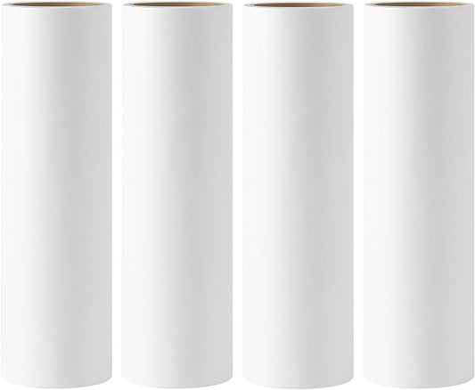 6.3 inch Large Lint Roller Refills for Pet Hair Extra Sticky Roller Refills 6.3 in Long Handle Lint Roller Replacement for Floor Carpet Couch Clothes (Pack of 4)