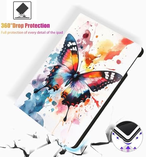 for Microsoft Surface Pro 7 Plus,Surface Pro 7/6/5/4 12.3" Tablet Case,Auto Wake/Sleep,Adjustable Stand Protective Cover - Butterfly