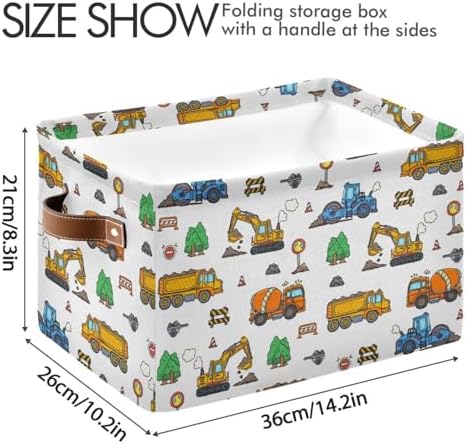 Didi & Hosa Storage Basket Cube Collapsible Toys Shelf Baskets Bin with Handle Laundry Organizer Storage Box for Home School & Office (Basket-10)