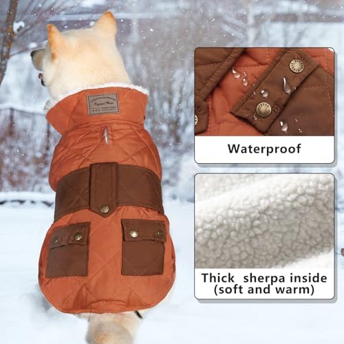 KYEESE Waterproof & Windproof Dog Coat for Small Dogs Puffer Jacket