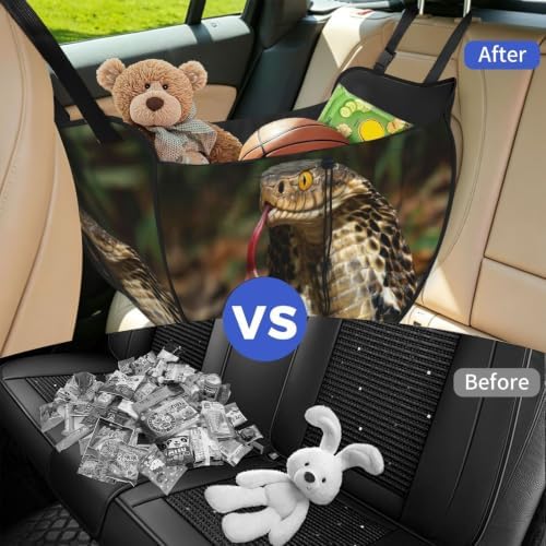 Cobra Pattern Car Seat Organizer-Backseat Storage Bag for Travel