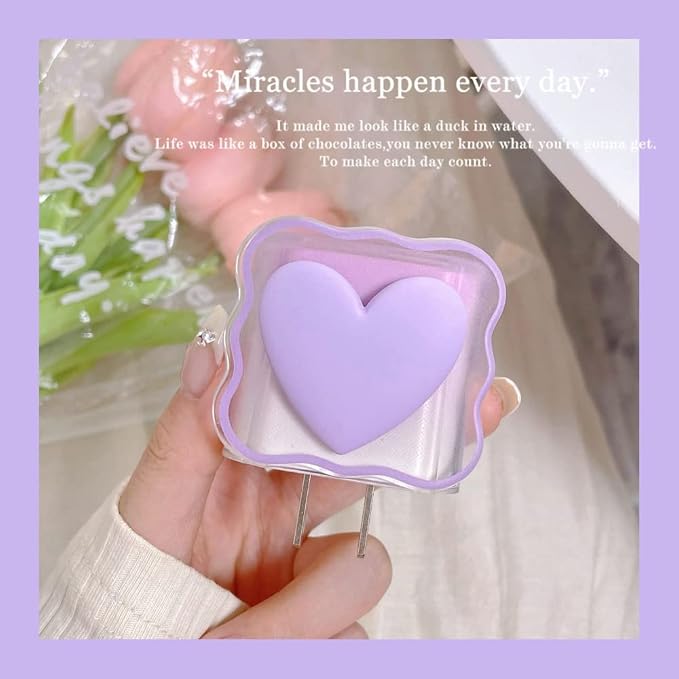 ZOSTLAND 5 in 1 DIY 18W 20W Heart Shape Protector Data Cable USB Charger Line Earphone Wire Saver Organizer Compatible with iPhone 11 12 13 14 15 Pro Max