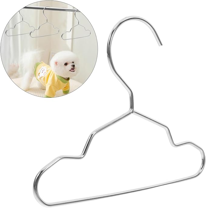 10-Pack Small Steel PET Hangers for Dog and Cat Clothing Mini PET Closet Organizer Lightweight Clothes Drying Rack for Apparel and Accessories