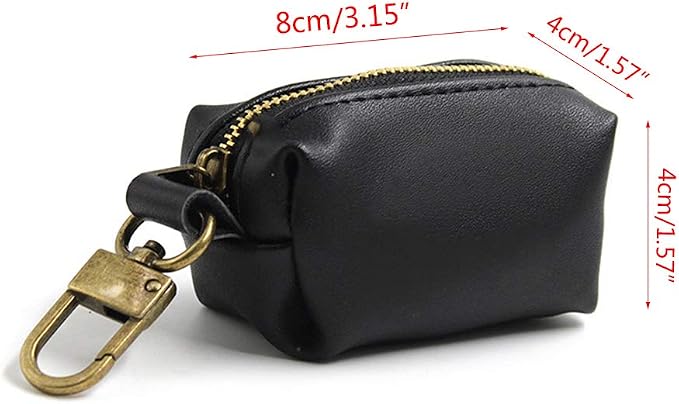 Travel Outdoor Protable Dog Poop Bag Dispenser PU Leather Pouch Pet Puppy Cat Pick Up Poop Bag Holder Garbage Waste Bags Organizer - Waterproof and wear resistant (Coffee)