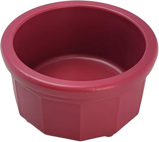 Pet Crock Bowl – Thick Durable Plastic Non-Tip Food & Water Dish for Dogs, Cats & Small Animals - 3.5 Inch Diameter - Indoor/Outdoor – Chew Resistant, Easy Clean (Red, Tiny 4oz)