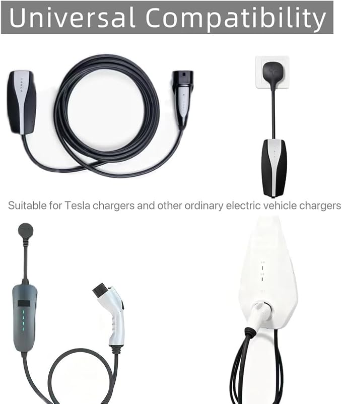 EV Charger Retractable Cord Reel, Sliding Ceiling Cableway, Overhead EV Charging Cable Organizer for 2-Car Garage, 6.6 ft Reach, Tesla NACS & J1772 Compatible