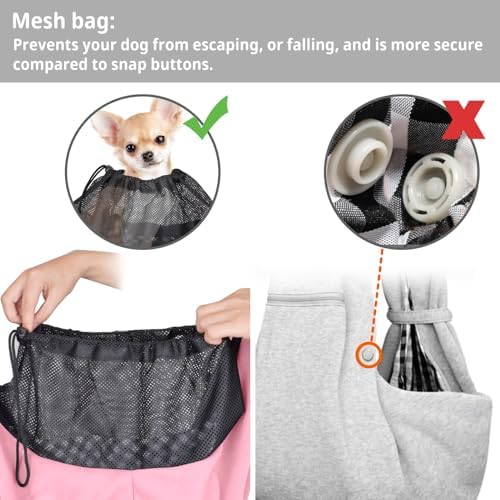 CUBY Dog and Cat Sling Carrier - Hands Free Reversible Pet Papoose Bag - Soft Pouch and Tote Design - Suitable for Puppy, Small Dogs Cats Outdoor