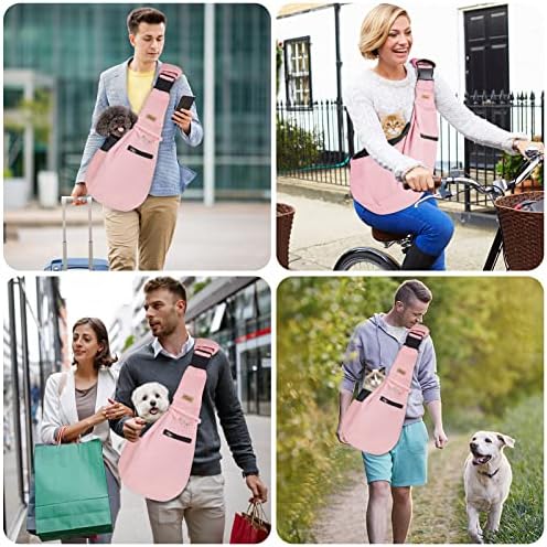 CUBY Dog and Cat Sling Carrier - Hands Free Reversible Pet Papoose Bag - Soft Pouch and Tote Design - Suitable for Puppy, Small Dogs Cats Outdoor