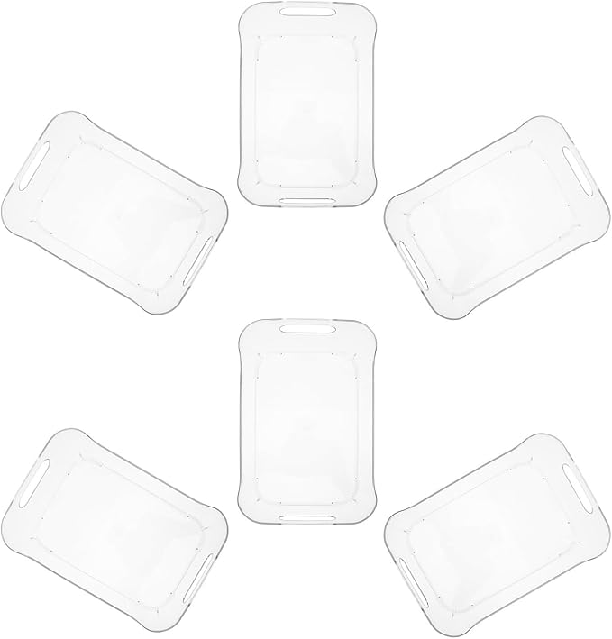 DECHOUS 6pcs Plastic Stackable Refrigerator Storage Bin for Kitchen | Pet Construction, Visibility and Easy-clean Surfaces, Medicine Cabinet and Closet Use with Temperature Resistance