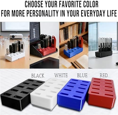 Flash Drive Desk Organizer Stand FEWINA USB Holder Storage Electronic Accessories Organizer for USB Flash Drive Stand, Thumb Drive Holder, Jump Drive Stands, Blue