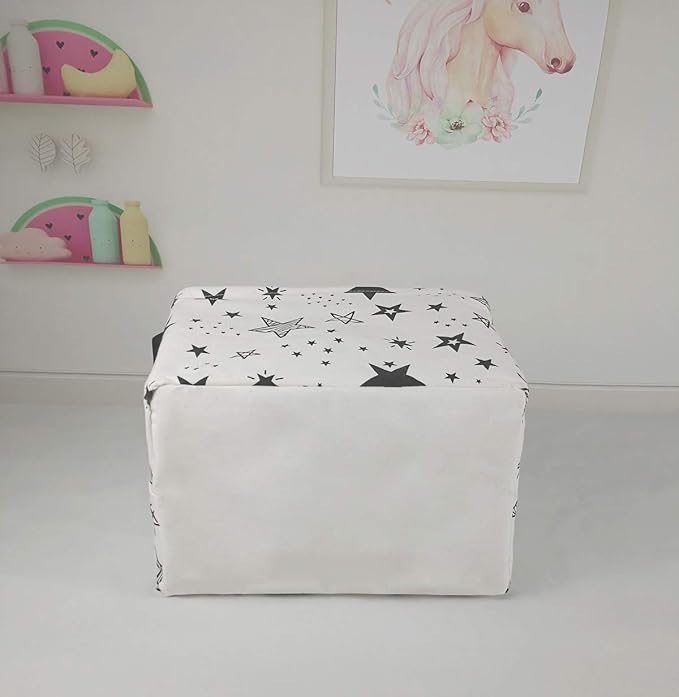 Kid Storage Basket Gift Shelf Basket Toy Storage Bin, Nursery Basket Organizer Box for Children Room Deco With Handles (Star)