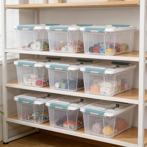 Zopnny 7-Quart Storage Bins with Lids, Stackable Plastic Totes, 6-Pack