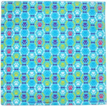 CTM Puppy Paws Print Bandana, Blue