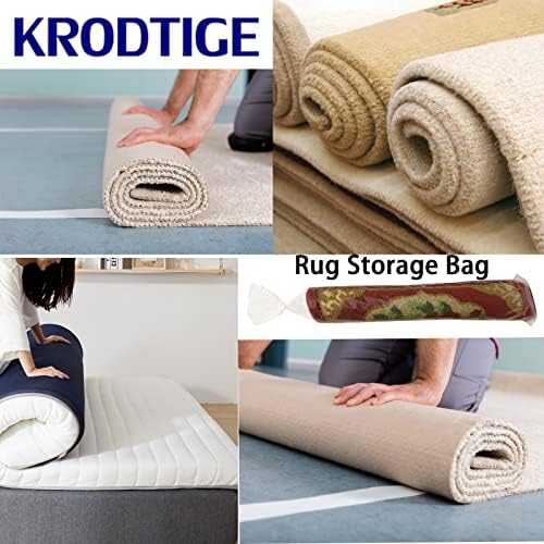 4 Pcs Large Plastic Rug Storage Bag with 10 Ties,Fits Rugs up to 10'x14' Extra Large Clear Carpet Bag Moving Bag, Packing, Shipping and Storage (No Vent Holes)