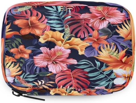 Travel Pill Organizer Navy Tropical Flower Small Pill Case