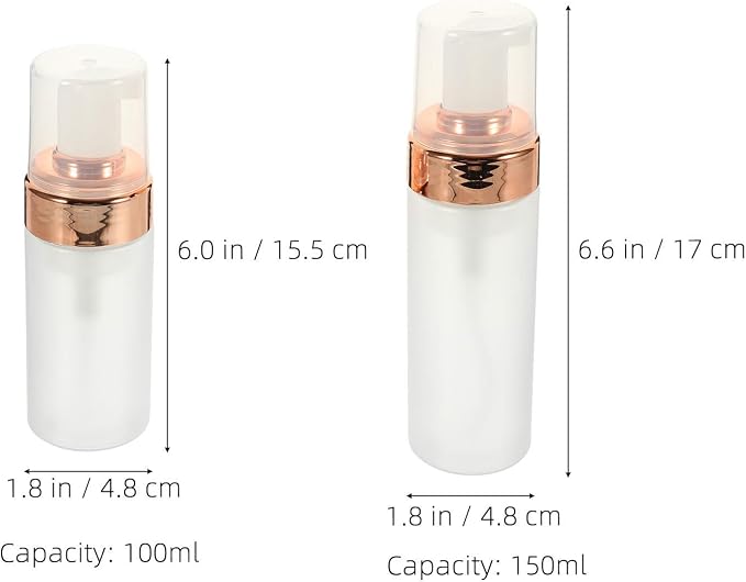 4pcs Pet Foam Pump Bottles Set Leak Proof Travel Cosmetic Containers with 3 Oz and 5 Oz Capacity, Stylish and Elegant Design for Daily Use at Home