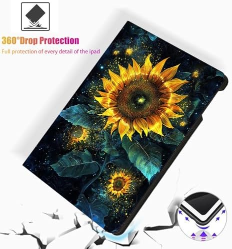 for Microsoft Surface Pro 11/10/9-13" 2024/2022 Tablet Case,Auto Wake/Sleep,Adjustable Stand Protective Cover - Starry Sunflower