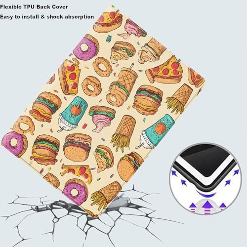 Tablet Case for iPad mini 6 Case 8.3 Inch 2021,Shockproof Protective Cover with Stand,Auto Wake/Sleep,Fast Food Pattern