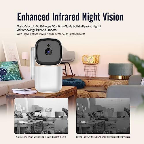 2024 New Indoor Pan-Tilt Surveillance Smart Camera、1080p HD Dog Camera W/Night Vision, Motion Detection for Baby & Pet Monitor, Cloud & Sd Card Storage, Compatible with Alexa & Google Home, 2.4g Wif