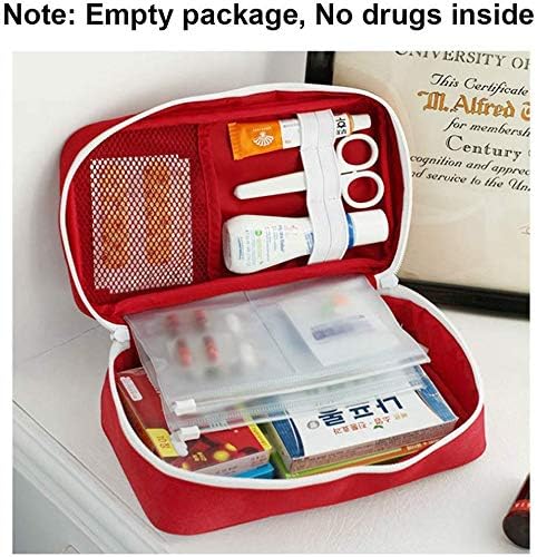 First Aid Bag - First Aid Kit Empty for Home Outdoor Travel Camping Hiking, Mini Empty Medical Storage Portable Pouch (2 Pieces Red Bag)