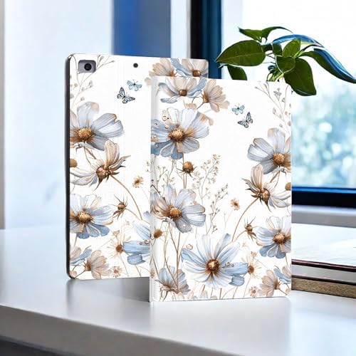 for Microsoft Surface Go 4/3/2/1-10.5" 2021 Tablet Case,Auto Wake/Sleep,Adjustable Stand Protective Cover - Blue Flower
