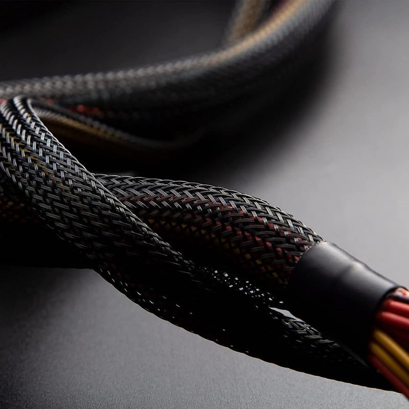 300Ft-1/2inch PET Expandable Braided Wire Sleeving,Wire Loom Cable Sleeve for TV,Computer,Home Theater,Automotive,Home Industrial,Electrical Wires,Chemical,Protect Cat from Chewing Cords,Black